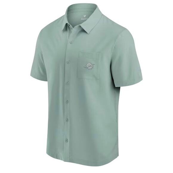 Miami Dolphins Fanatics Men Front Office Button Up Short Sleeve Shirt Sz XL Mint - Picture 1 of 10